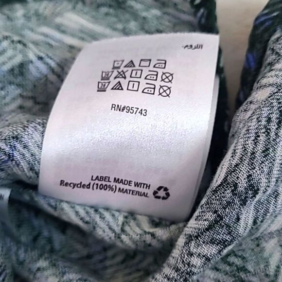 Tasso Elba Men's XL Silk Blend Casual Button Down Short Sleeve Geometric Palm - Picture 12 of 14